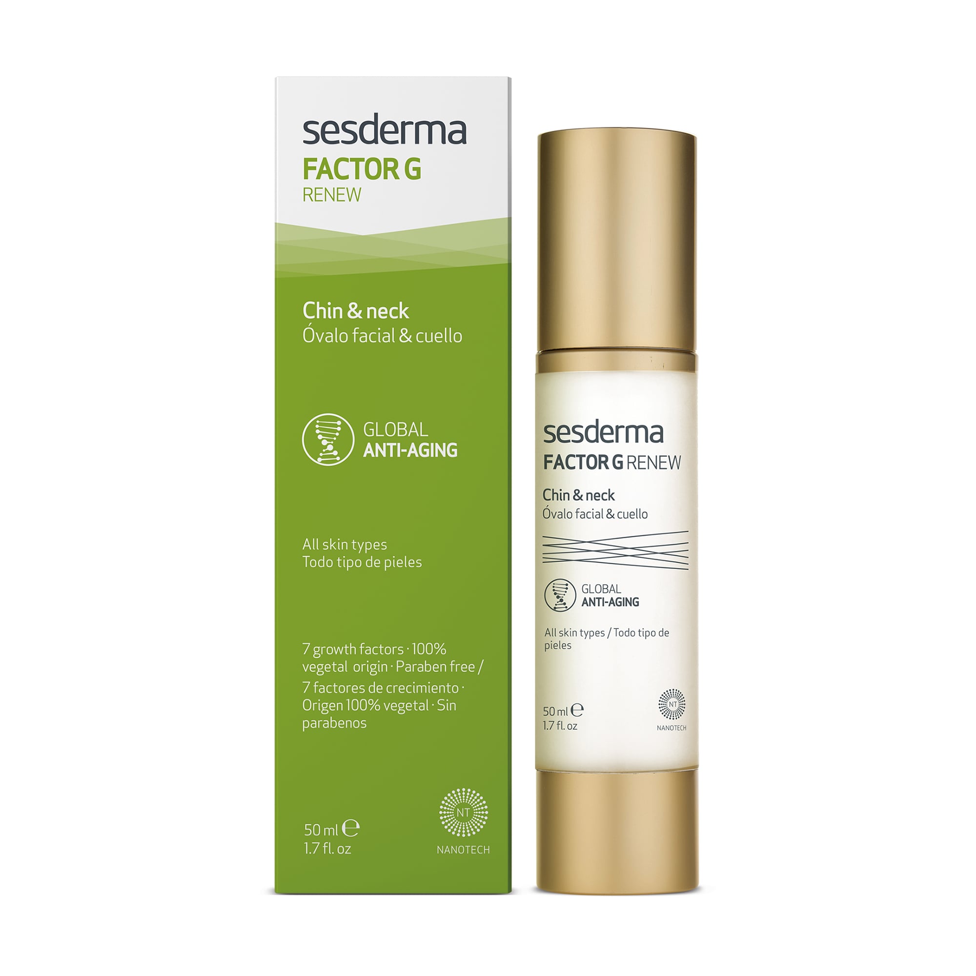 Омолоджувальний крем для овалу обличчя і шиї Sesderma Factor G Renew Chin &amp; Neck, 50 мл